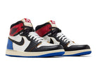 Tênis Air Jordan 1 High Fragment Design x Union LA Varsity Red Branco vista superior