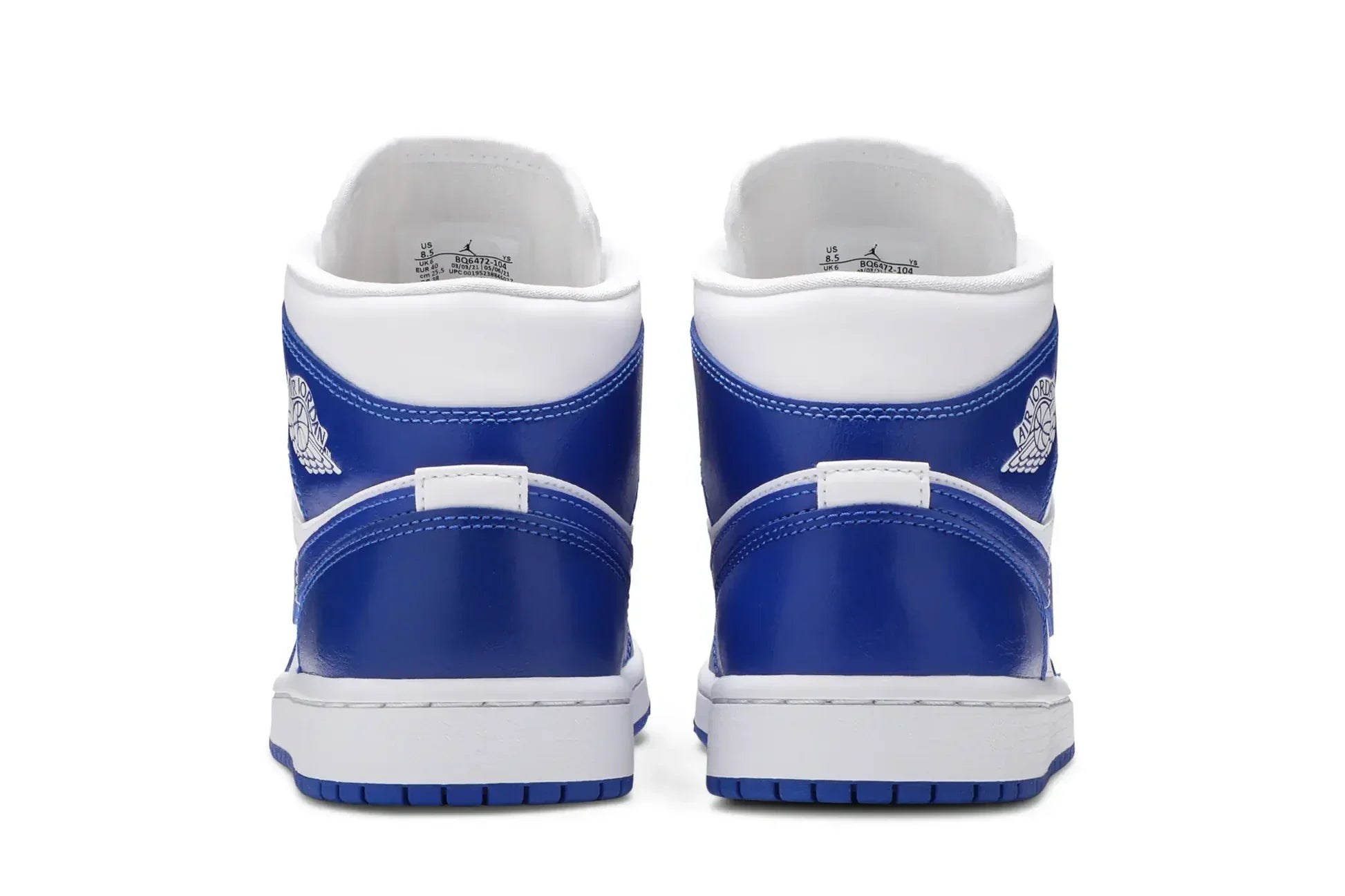 Tênis Nike Air Jordan 1 Mid Kentucky Blue Azul detalhe do solado