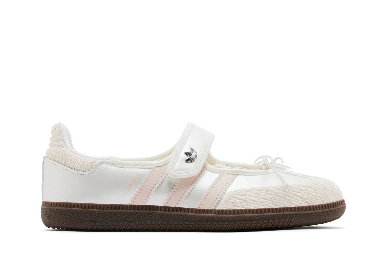 Tênis Adidas Samba Jane Chalk White Wonder Quartz Branco vista lateral