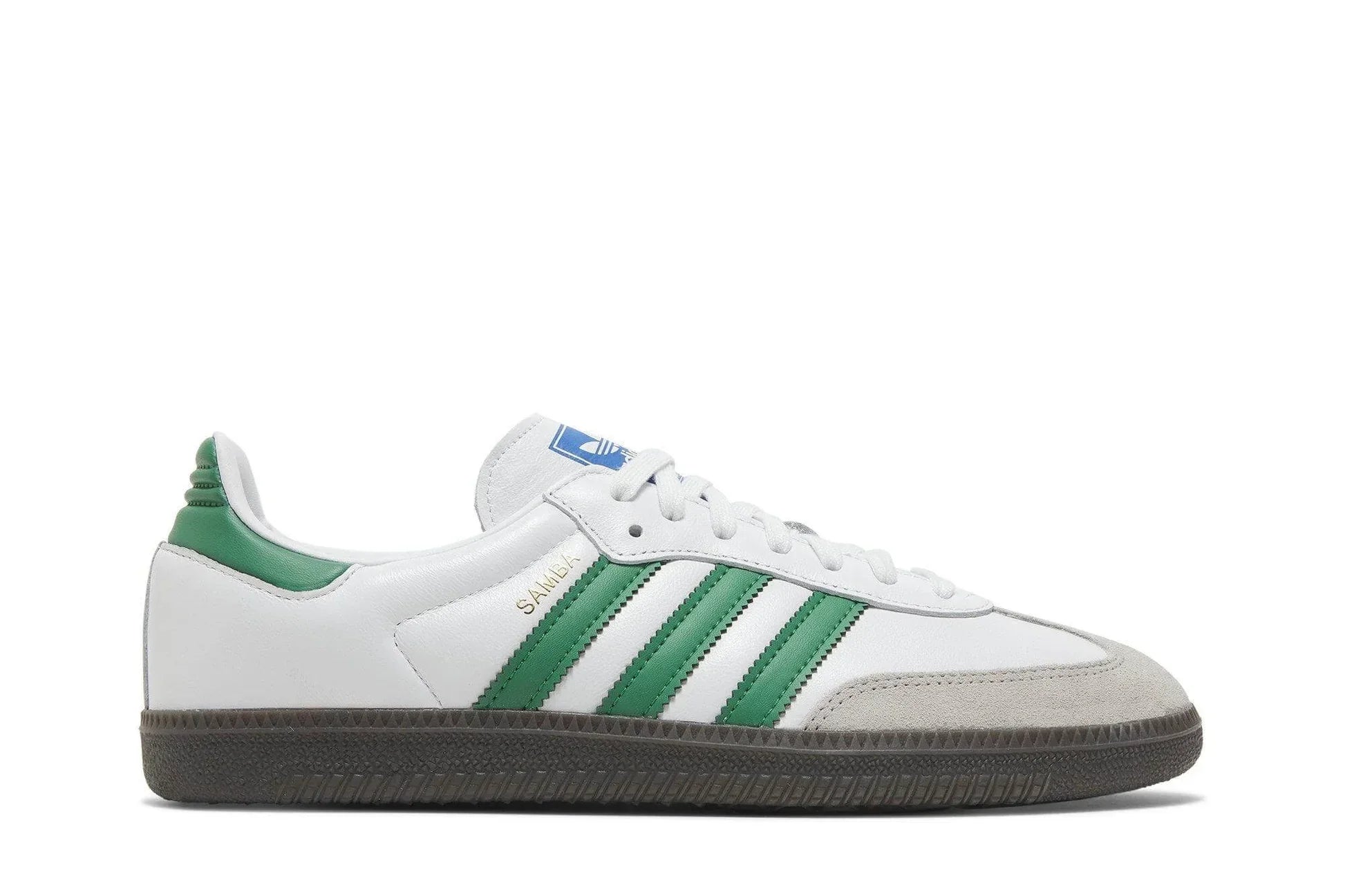 Tênis Adidas Samba OG Green Branco vista lateral