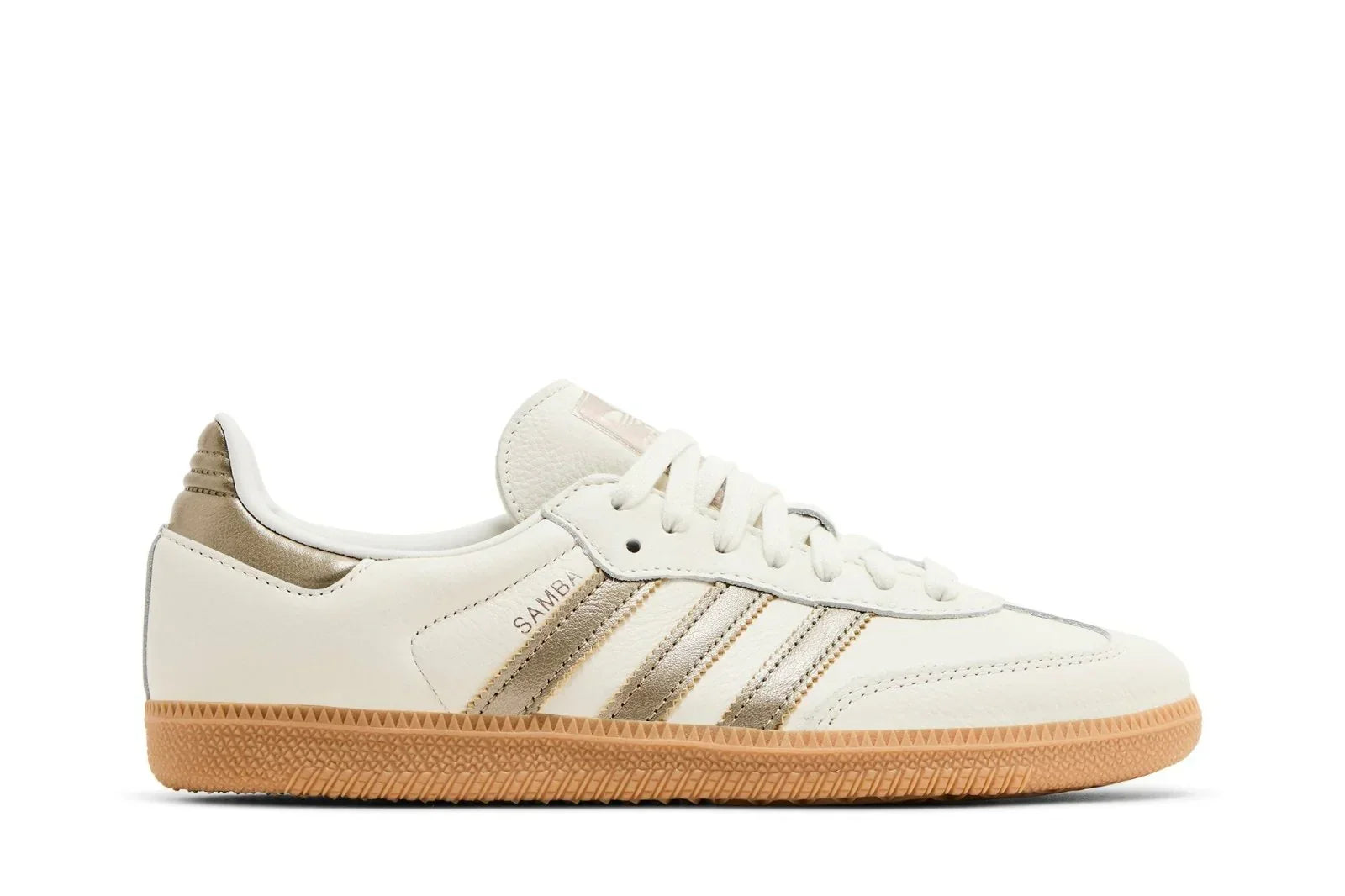 Tênis Adidas Samba Og Off White Cyber Metallic Branco vista lateral