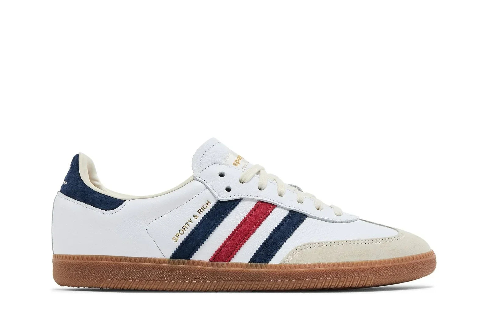 Tênis Adidas Samba Og x Sporty & Rich USA Branco vista lateral