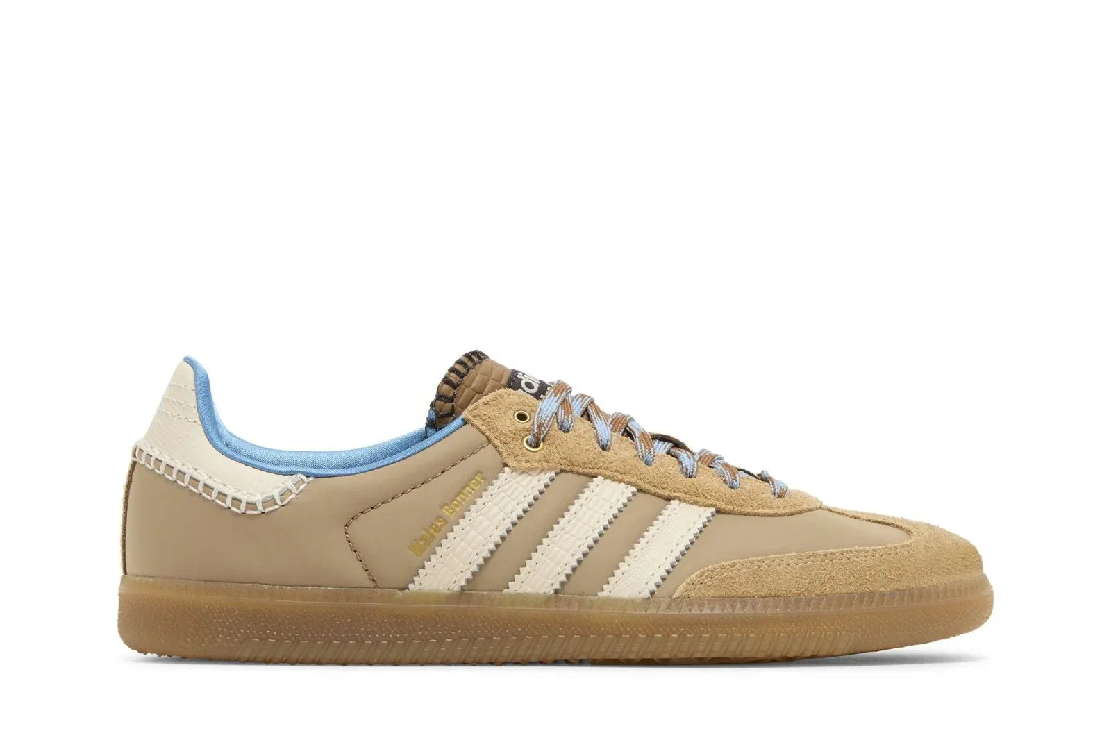 Tênis Adidas Samba x Wales Bonner Wonder White Marrom vista lateral