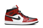 Tênis Air Jordan 1 Mid Chicago Black Toe Vermelho/Preto vista lateral