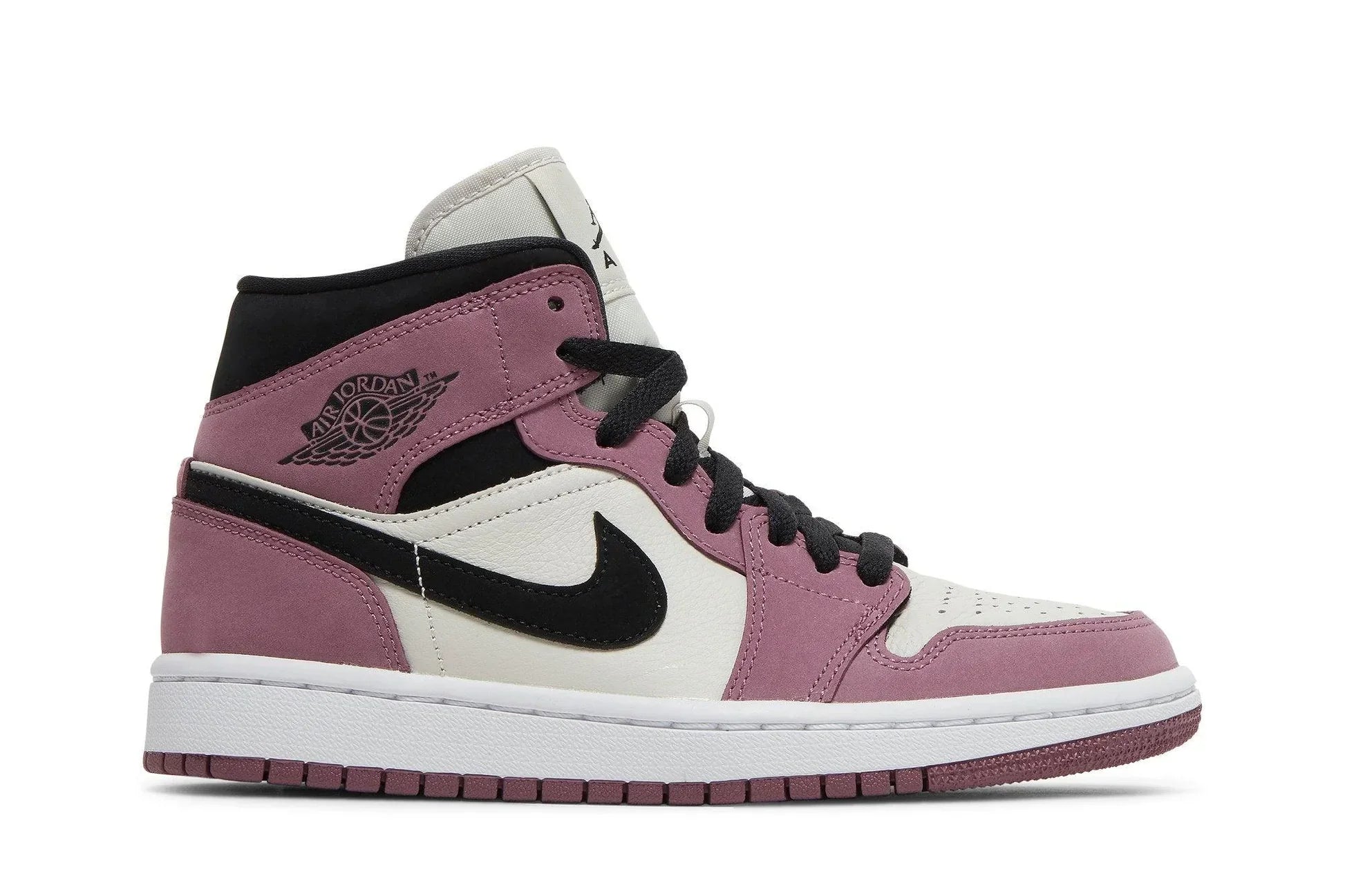 Tênis Air Jordan 1 Mid SE Berry Pink Rosa vista lateral