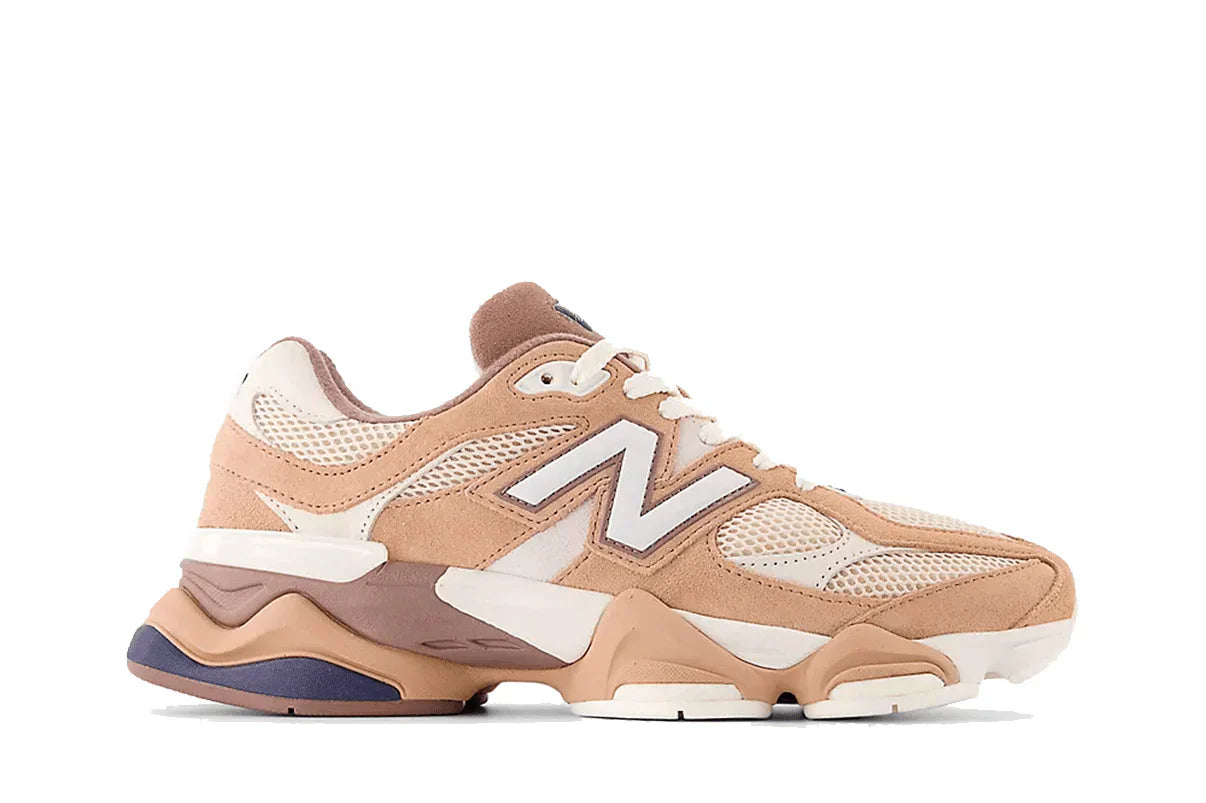 Tênis New Balance 9060 Earth Shadow Flat Taupe Marrom vista lateral