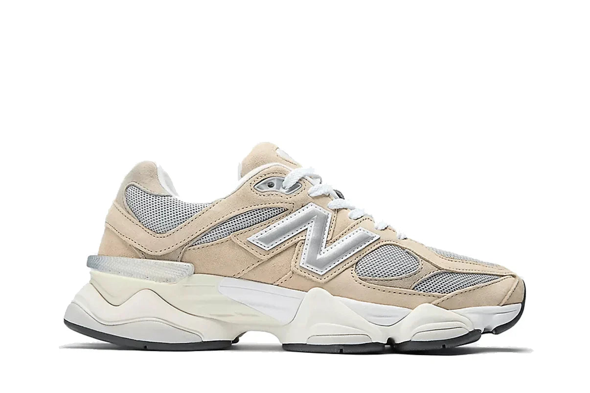 Tênis New Balance 9060 Incense Raincloud Arid Stone Marrom vista lateral