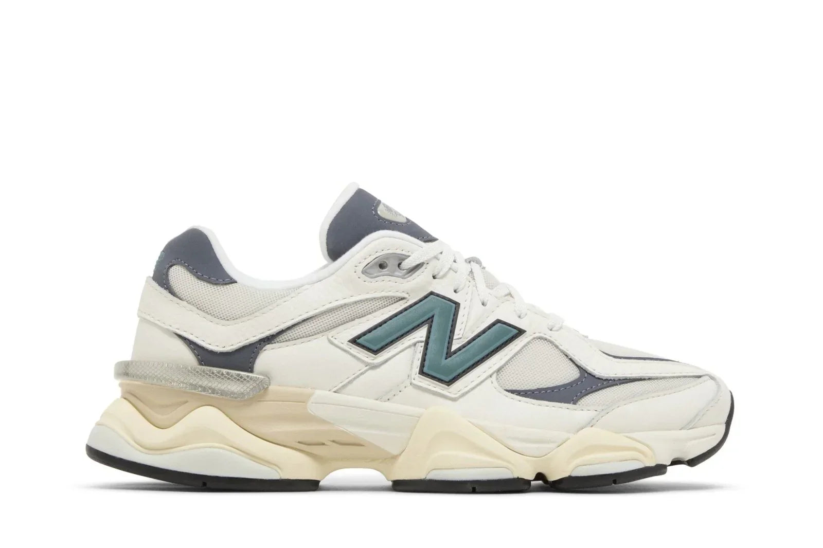Tênis New Balance 9060 Sea Salt New Spruce Dark Artic Grey Cinza vista lateral