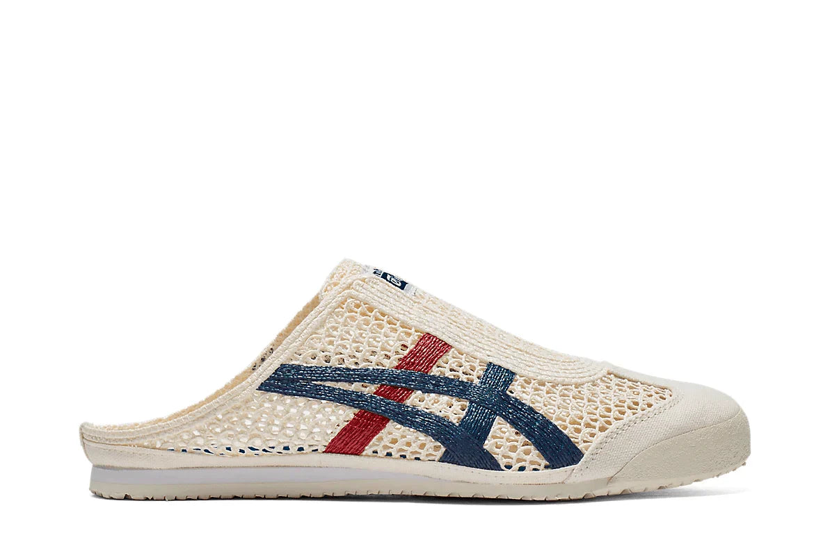 Tênis Onitsuka Tiger Mexico 66 Sabot Cream Mako Blue Bege vista lateral