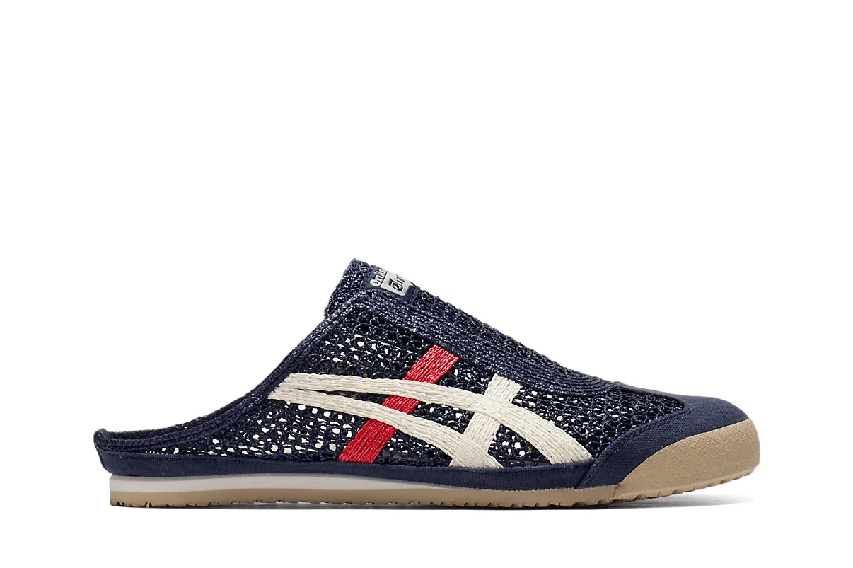 Tênis Onitsuka Tiger Mexico 66 Sabot Iron Navy Cream Azul vista lateral