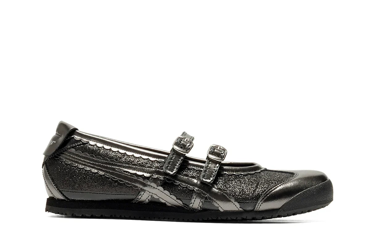 Tênis Onitsuka Tiger Mexico 66 TGRS Black/Gunmetal Glitter Pack Preto vista lateral