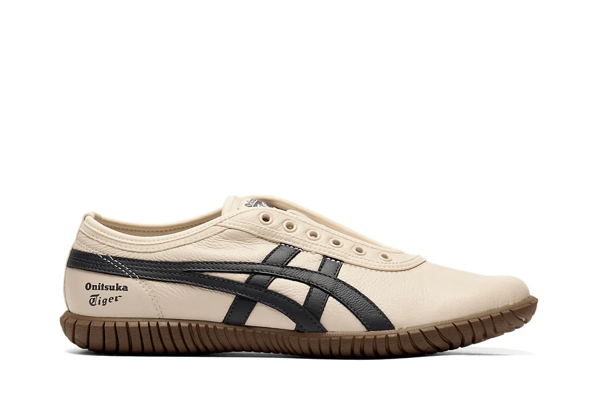 Tênis Onitsuka Tiger Tsunahiki Slip-On Birch/Indigo Navy Bege vista lateral