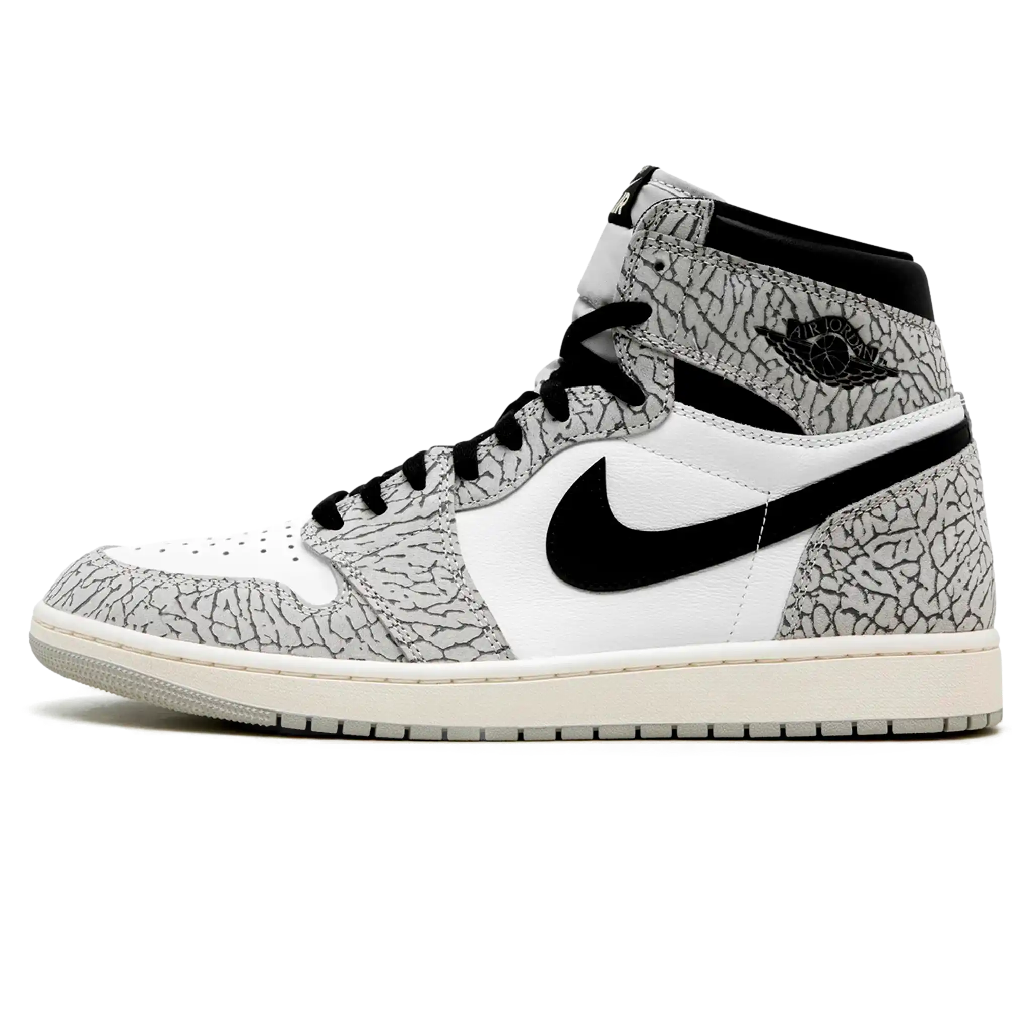 Tênis Air Jordan 1 High "White Cement" Cinza - DZ5485-052