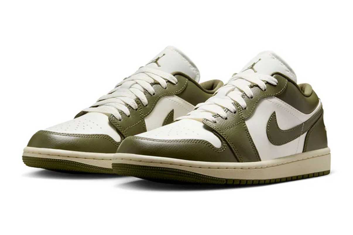 Tênis Air Jordan 1 Low Medium Olive Verde detalhe do solado