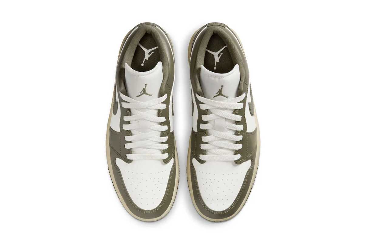 Tênis Air Jordan 1 Low Medium Olive Verde detalhe interno