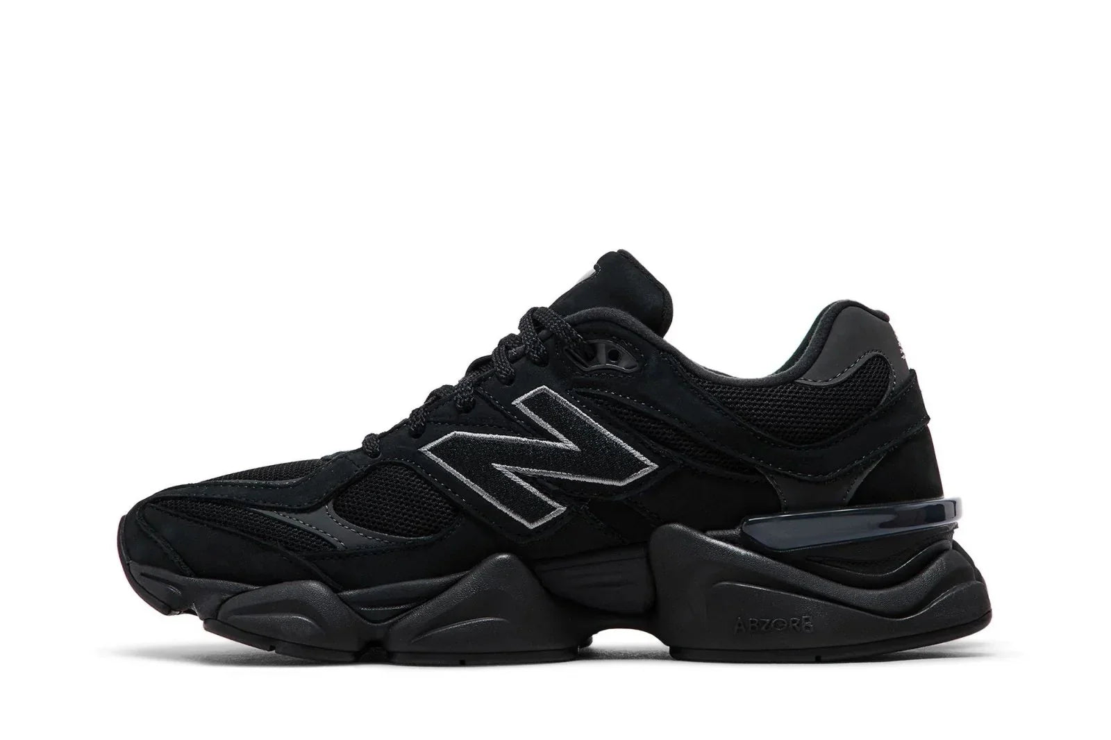 Tênis New Balance 9060 Black Cement Black Cat Preto vista traseira