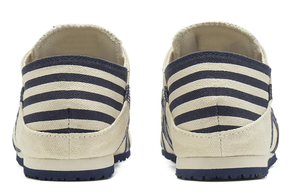 Tênis Onitsuka Tiger Mexico 66 Paraty Natural Navy Bege vista traseira