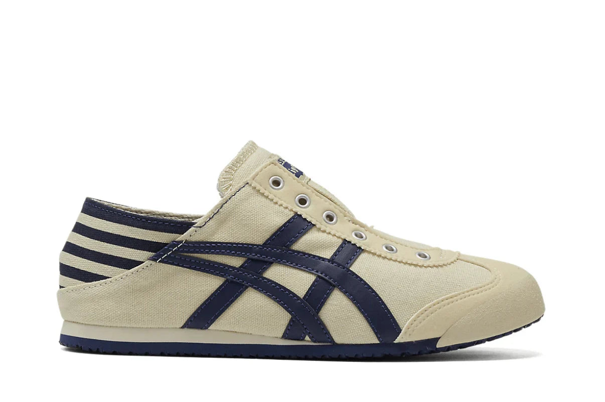 Tênis Onitsuka Tiger Mexico 66 Paraty Natural Navy Bege vista superior