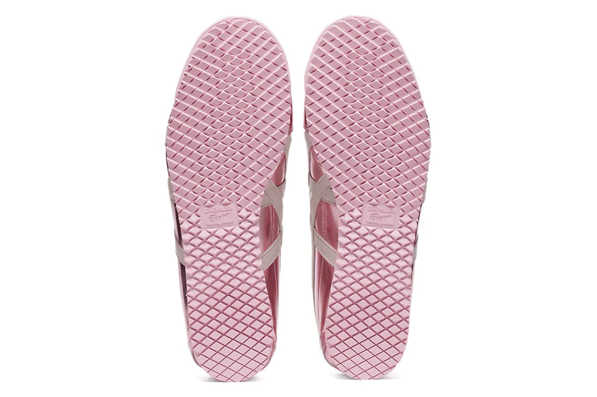 Tênis Onitsuka Tiger Mexico 66 SD Metallic Series Crystal Pink Cream Rosa detalhe frontal