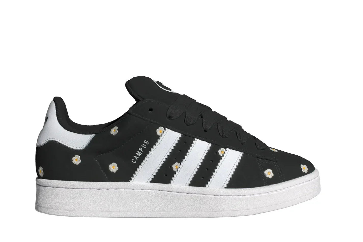 Tênis Adidas Campus 00s Core Black Floral Preto vista lateral