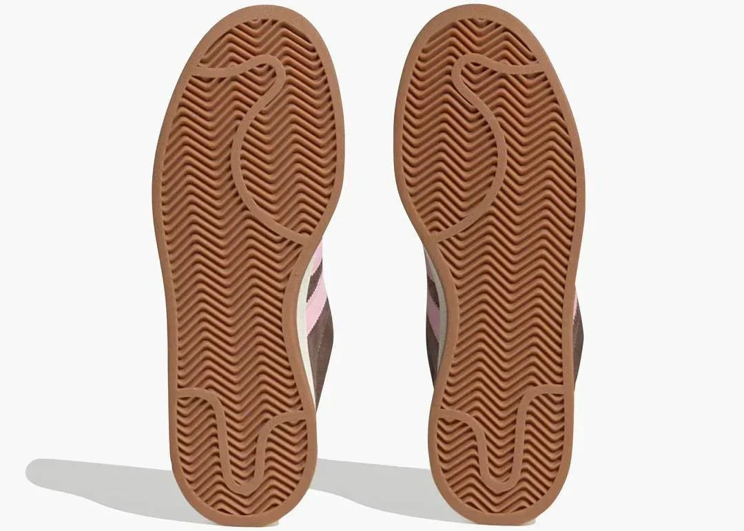 Tênis Adidas Campus 00s Earth Strata Clear Pink Marrom detalhe do material