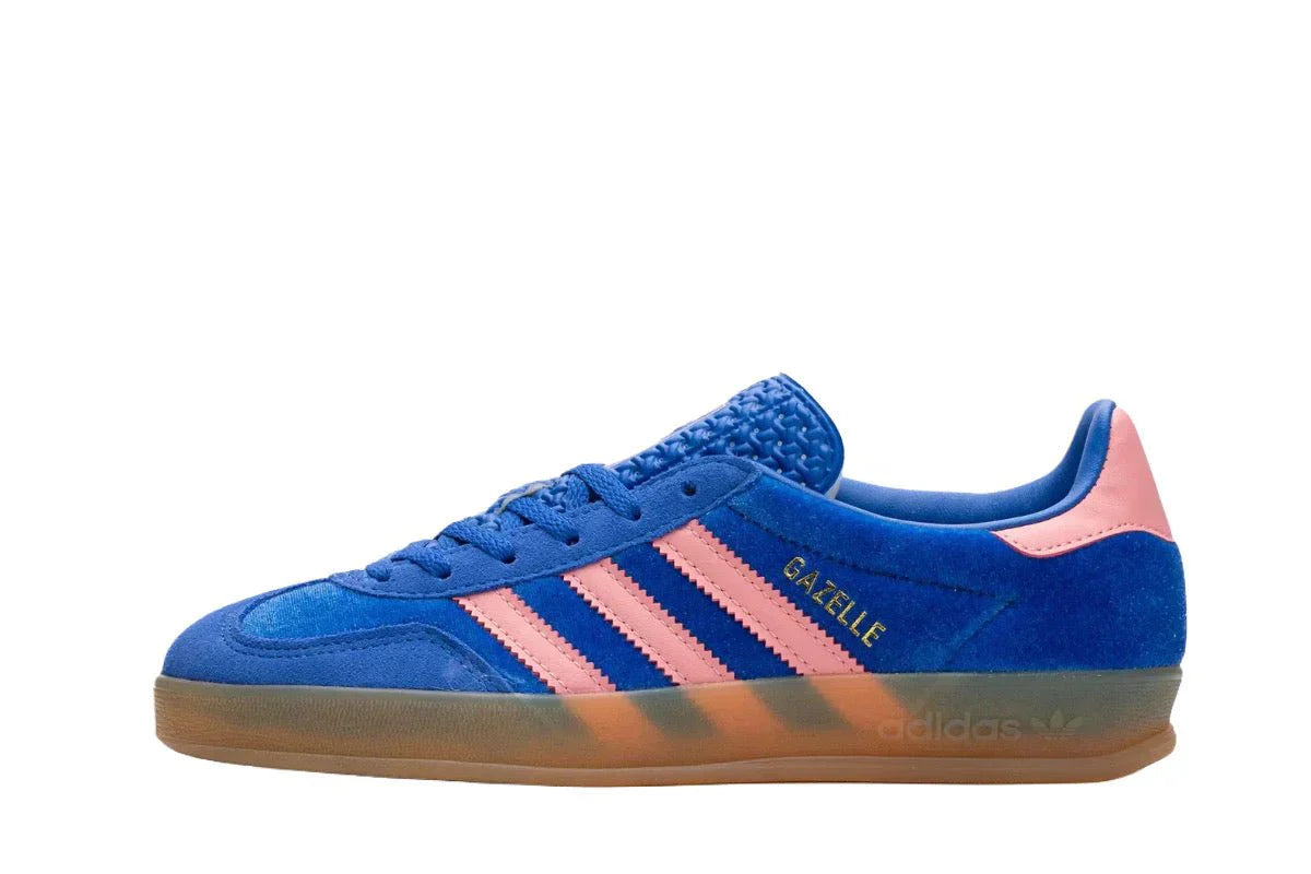 Tênis Adidas Gazelle Indoor Blue Semi Pink Velvet Azul detalhe do solado