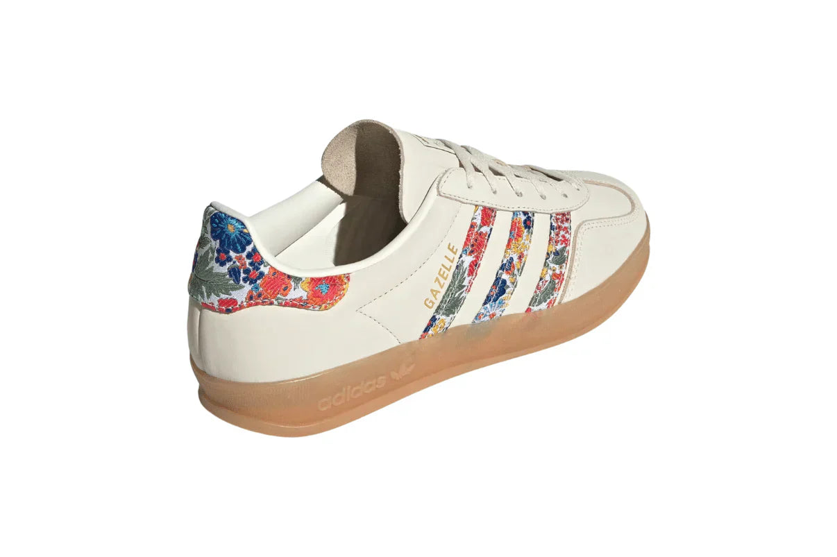 Tênis Adidas Gazelle Indoor Liberty London Floral Embroidery Stripes Multi-Color detalhe do material