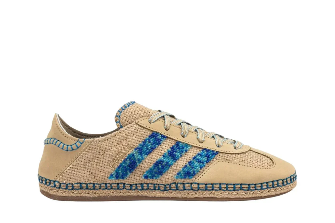 Tênis Adidas Gazelle x CLOT Linen Khaki Light Blue Marrom vista lateral