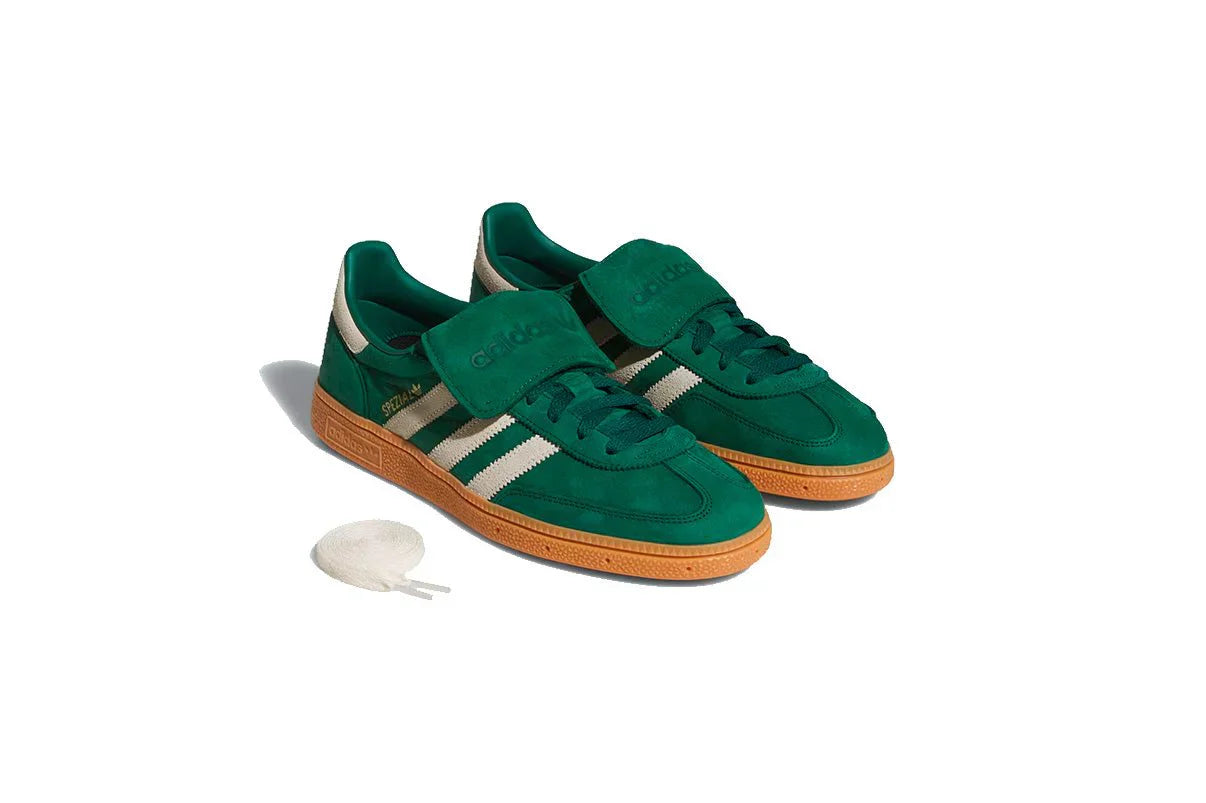 Tênis Adidas Handball Spezial LT Collegiate Green Cream White Verde detalhe do solado