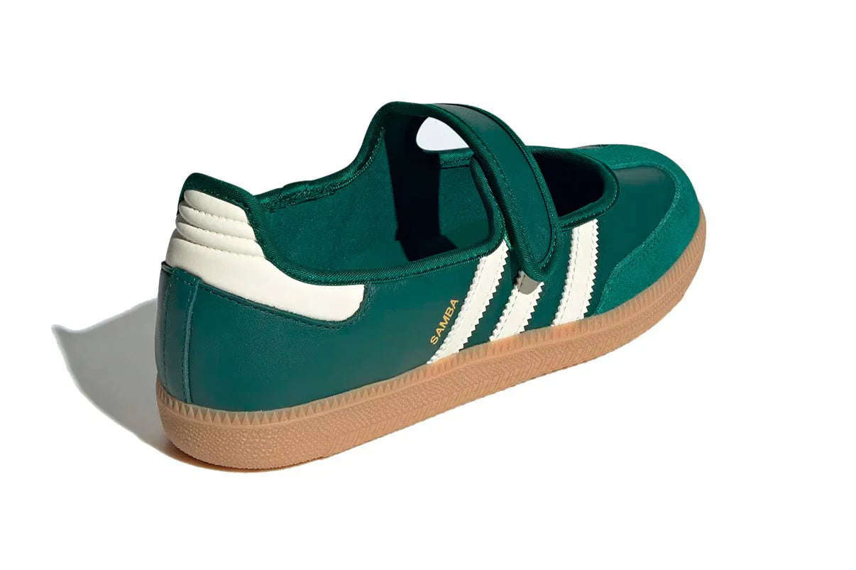 Tênis Adidas Samba Jane Green White Gum Verde detalhe frontal