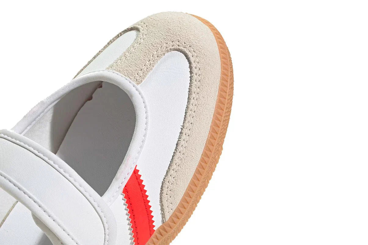Tênis Adidas Samba Jane White Red Gum Branco vista traseira