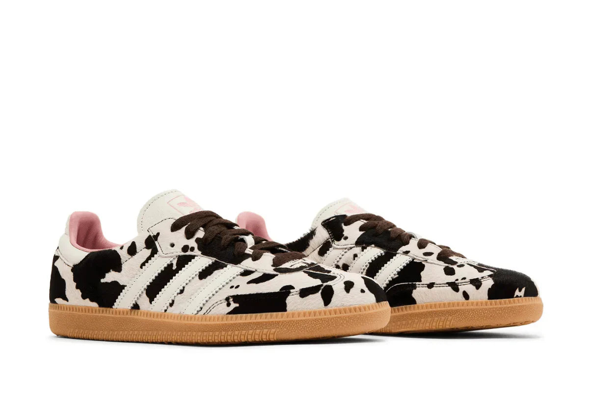 Tênis Adidas Samba OG Cow Print Bege vista superior