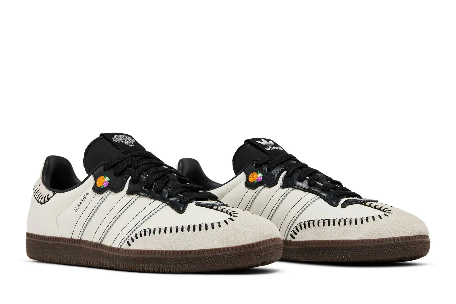 Tênis Adidas Samba Og Dia de Muertos Pack Off White Branco vista superior