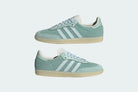 Tênis Adidas Samba OG Hazy Green Sky Tint Verde detalhe do material