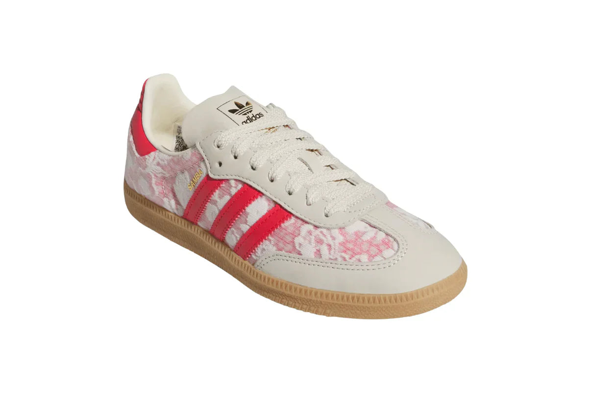 Tênis Adidas Samba OG Liberty London Better Scarlet Branco detalhe do solado