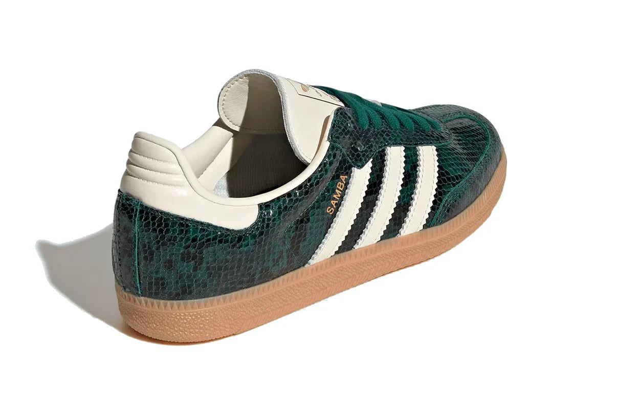 Tênis Adidas Samba OG Snakeskin Collegiate Green Verde detalhe do solado