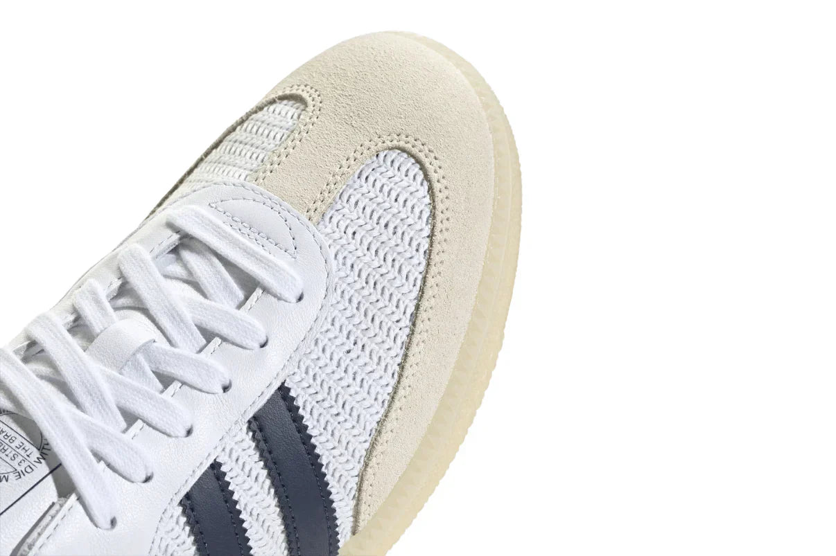 Tênis Adidas Samba OG White Night Indigo Branco detalhe frontal