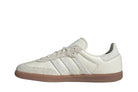 Tênis Adidas Samba Og x Naked Consortium Off White Crystal White Branco detalhe do material