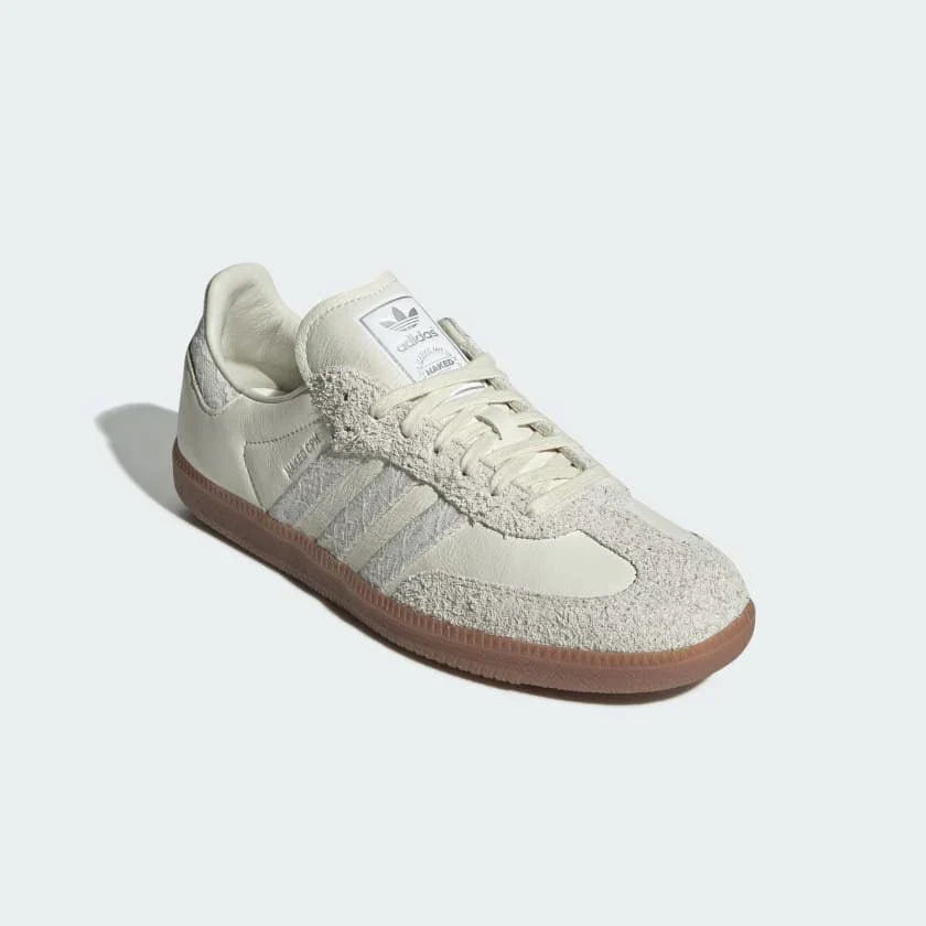 Tênis Adidas Samba Og x Naked Consortium Off White Crystal White Branco vista superior