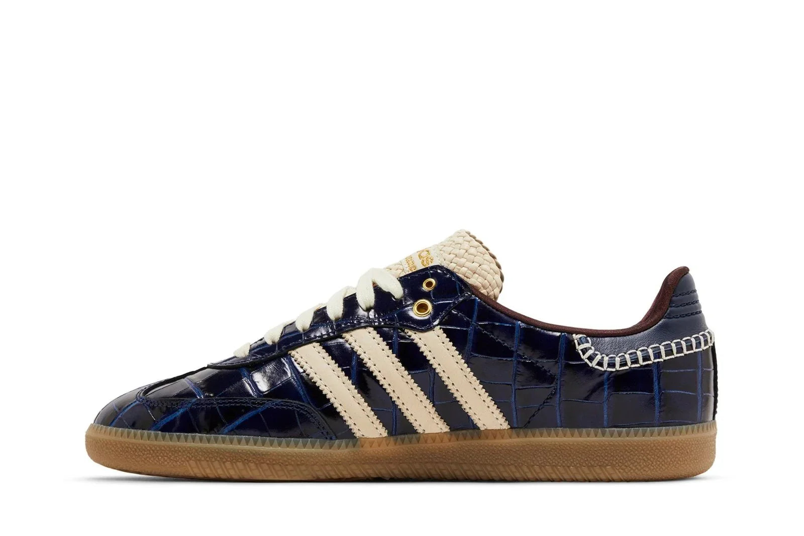 Tênis Adidas Samba x Wales Bonner Collegiate Navy Wonder White Azul Marinho vista traseira