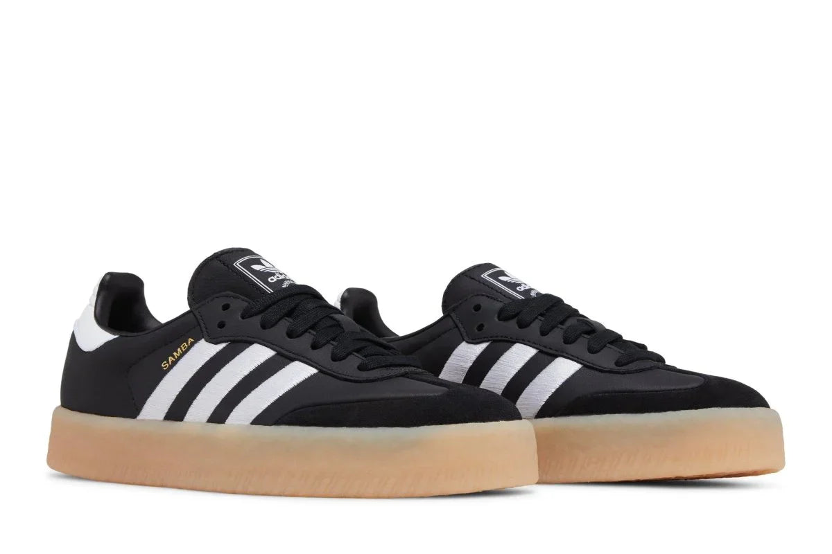 Tênis Adidas Sambae Black White Gum Preto detalhe do solado