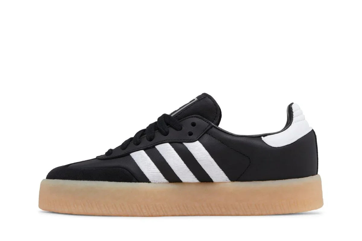 Tênis Adidas Sambae Black White Gum Preto detalhe do material