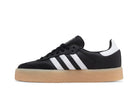 Tênis Adidas Sambae Black White Gum Preto detalhe do material