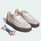 Tênis Adidas Sambae Linen Gum Bege detalhe do material