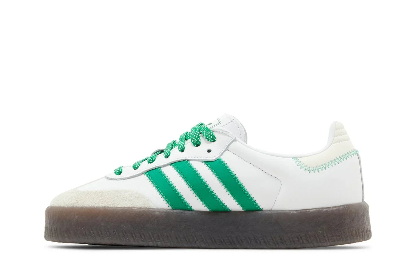 Tênis Adidas Sambae White Green Gum Branco detalhe do material