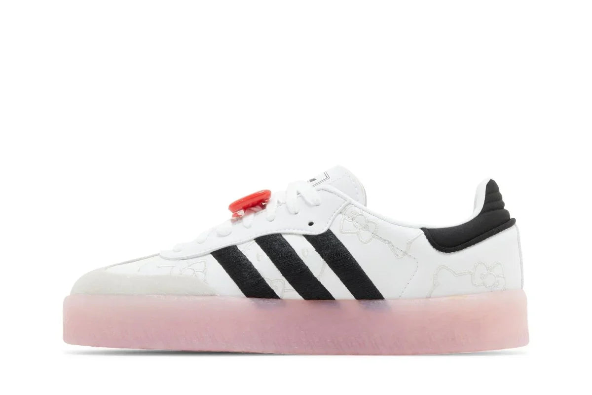Tênis Adidas Sambae x Hello Kitty Cloud White Clear Pink Branco detalhe do solado