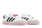 Tênis Adidas Sambae x Hello Kitty Cloud White Clear Pink Branco vista traseira