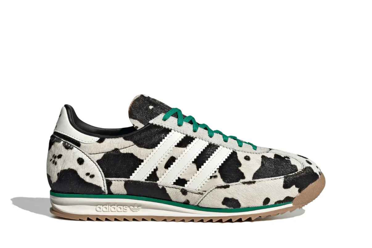 Tênis Adidas SL 72 Og Court Green Cow Print Bege vista superior