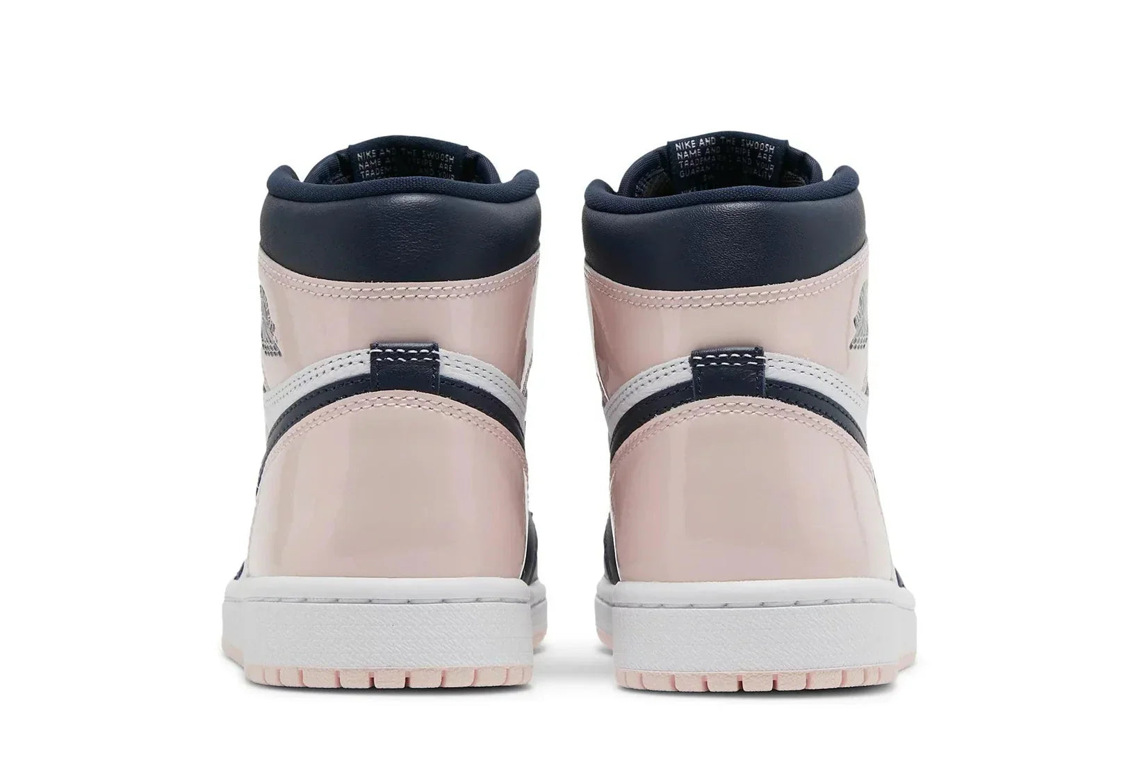 Tênis Air Jordan 1 High Atmosphere Rosa detalhe do material
