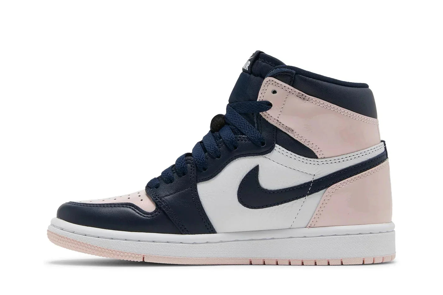 Tênis Air Jordan 1 High Atmosphere Rosa detalhe lateral